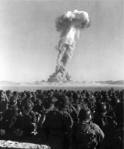 Atom Bomb Testing in 1951... yeah those are real troops.