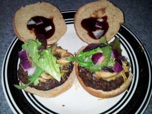 The "Whatever I Found in My Fridge" Burger... delicious!